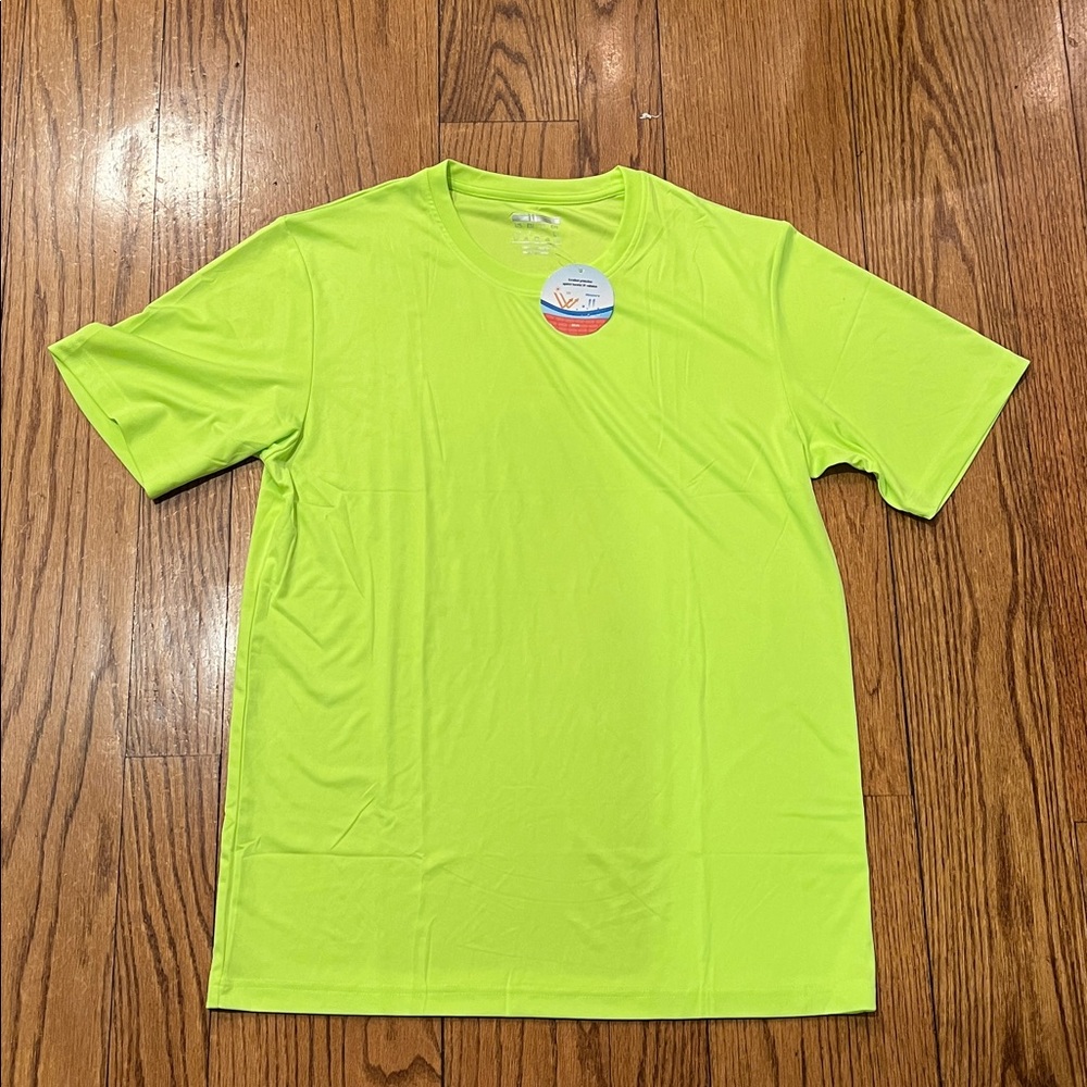 Neon Green Dry Fit Men’s medium workout / high vis bike shirt